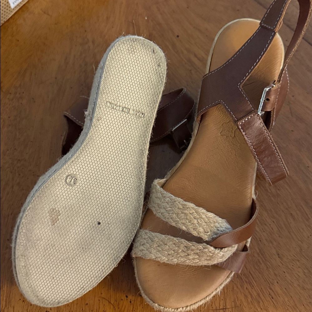 Brown Espadrille Wedge Sandals - Picture 3 of 4